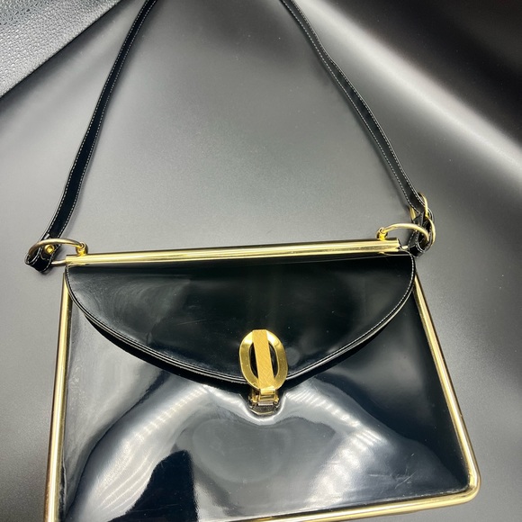 crouch & fitzgerland New York Vegan vintage shouder purse Gold Metal Encased - Picture 15 of 16